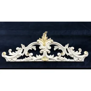 Generisch Wanddeko Weiß-Gold Wandrelief Barock 77x26 Wanddekoration Antik Türdekoration/bogen Wandbild Deko Türbogen Wandbehang Wandskulptur accessoires Wandobjekt C1521 (Weiß-Gold)