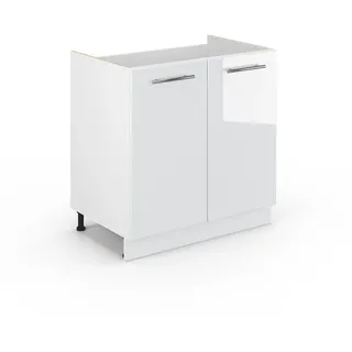 Vicco Spülenschrank Fame-Line 80 x 82 x 51,6 cm Weiß Hochglanz
