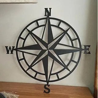 TUHNHGD Nautischer Dekorativer, Wanddeko Metall, Deko Wand, Maritime Dekoration, Geeignet FüR Wohnzimmer, Schlafzimmer, Bad Und Haus Wanddekoration, GroßE Schwarze Metall Wandkunst