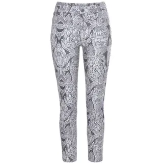 LASCANA LASCANA, 7/8-Jeggings mit Alloverprint, schmale Passform, Super-Stretch-Qualität, schwarz-weiß