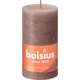 Bolsius Rustik-Kerze Shine 130/68 mm Rustikales Taupe