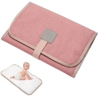 Baby Wickelunterlage, Tragbare Wickelunterlage, Wickelunterlage für Unterwegs, Baby Wickel-Decke Unterlage für Säuglinge und Kleinkinder, Atmungsaktiv, Waschbar, Wiederverwendbar, Rosa