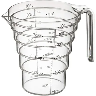 Yamazaki 2547 LAYER Measuring Cup 500 ml, clear, Tritan Resin, 14.5 x 11 x 12 cm