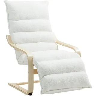 HOMCOM Relaxsessel Loungesessel Gepolstert Sessel mit Armlehne Lesesessel Weiß