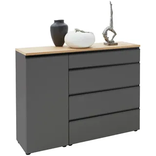 Dieter Knoll Sideboard , Grau, Eichefarben , Holzwerkstoff , Balkeneiche , furniert , 3 Fächer , 4 Schubladen , 135x102x41 cm , Typenauswahl, Beimöbel erhältlich, stehend, in verschiedenen Größen erhältlich , Holzmöbel, Kommoden Holz, Sideboards Holz