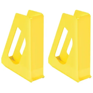 Esselte Stehsammler, A4, Ideal für Prospekte, Broschüren, Unterlagen, Mappen und Hefter, Stabiler Kunststoff, Gelb, VIVIDA, 628216 (Packung mit 2)