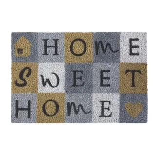 Fußmatte ANDIAMO "Kokos Home", bunt (multi), B:40cm H:17mm L:60cm, Kokos, Teppiche, Fußmatte, Schmutzfangmatte, mit Spruch, In- und Outdoor geeignet