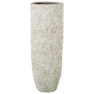 DRW Bodenvase aus Keramik, rustikales Weiß, 80 x 30 x 30 cm