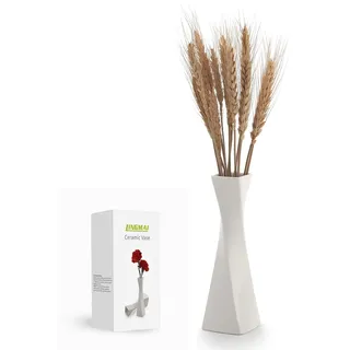 Weiße Keramikvasen für Heimdekoration - Bauernhaus-Vasen-Set, Rustikales Dekor, Dekorative Keramik (1 Packung)
