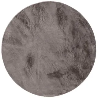 benuta Kunstfellteppich Furry Grau ø 80 cm rund , Kunststoff , Uni , Rund , 80x80 cm , Oeko-Tex® Standard 100 , pflegeleicht , Teppiche und Böden, Teppiche, Schaffelle & Kuhfelle