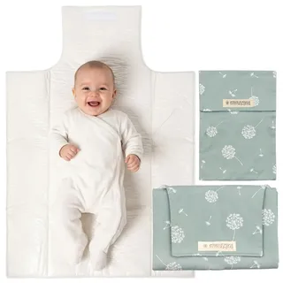 MIMUSELINA | Set mit tragbarer Wickelunterlage Unterwegs und Wickeltasche | Wasserdicht, Faltbar und aus 100% OEKO-TEX Baumwolle | Baby-Zubehör für unterwegs oder auf Reisen
