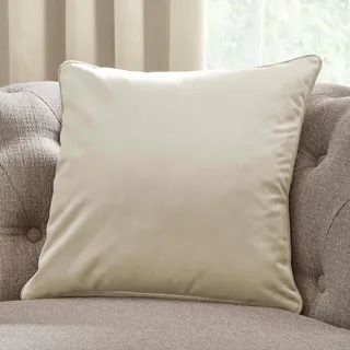 Laurence Llewelyn-Bowen - Montrose Elfenbeinfarbenes Samtkissen – 43 x 43 cm – gefülltes Kissen – cremefarbenes Samtkissen
