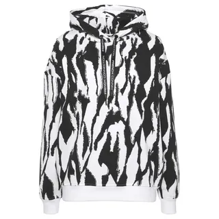 French Connection Hoodie Allover Print Schwarz/Weiß 40
