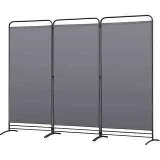 Angel Living Paravent 3 Teilig Klappbar Raumteiler Freistehend Sichtschutzwand Raumteiler Stellwand Trennwand Sichtschutz für Büros, Balkon,Schlafzimmer,Außengarten,243cm x 180cm Grau