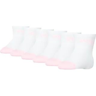 Socken PUMA "PUMA BABY MINI CATS SOCK 6P ECOM", Jungen, Gr. 15-18, pink (weiß, pink), Baumwollmischung, unifarben mit Farbeinsatz, normal, Socken Socken, Logo