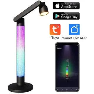 Tuya LED-Schreibtischlampe 2 in 1 360° drehbar Smart WiFi RGBIC-CCT Alexa Google