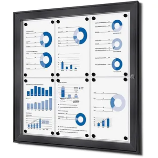 Showdown Displays Showdown® Schaukasten Magnetisch 74,1 x 69,6 cm, Anthrazit 6 x DIN A4