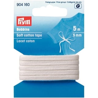 Prym 904160 Bobbins Band, Cotton, Weiss, 5 m SB