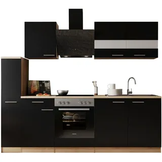 Küchenzeile Merle 240 cm schwarz