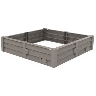 Smoby Kunststoffsandkasten 2-in-1 Square Garden mit Bodenplane braun/grau
