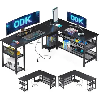 luxuskollektion Gaming Schreibtisch L-Form mit Stauraum und integrierter