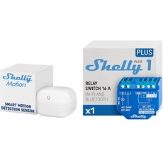 Shelly Blu Motion | Bluetooth-Bewegungs- und Lux-Sensor & Plus 1 | WLAN & Bluetooth Smart Relais Schalter | Hausautomation