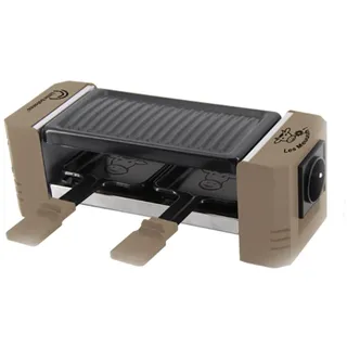 LITTLE BALANCE 8763 Happy Connect 2 Mouuuh...!, Raclette für 1 oder 2 Personen, Serienmontage von 4 Geräten möglich, PFAS-frei, antihaftbeschichtet, 320 W, Muskatnuss