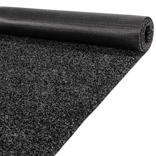 ANRO Schmutzfangläufer Teppich Läufer Fußmatte Oskar Schwarz 140 x 80 cm | Material: Polypropylen, Rücken: TPE rutschhemmend, Höhe: 5 mm, Einsatz: Flur, Eingang, Büro – zuschneidbar, innen & außen