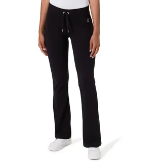 Juicy Couture Damen Apollo Low Rise Pants-Jersey Trainingshose Sweathose für Sport Freizeit Fitness mit Tunnelzug in versch. Farben Lässige Hose, Black, L