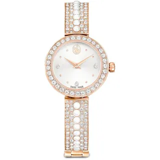 Swarovski Matrix pearl bangle Armreifuhr, Schweizer Produktion, Kristallarmband, Roségoldfarbenes Finish | OS
