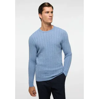 Strickpullover ETERNA, Herren, Gr. L, blau (denim), 30% Kaschmir, 70% Wolle, lässig geschnitten, Pullover Strickpullover