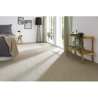 andiamo Teppichboden Izmir für Wohnzimmer und Kinderzimmer - Teppichboden Meterware zum Verlegen - Teppichbelag mit hoher Trittschalldämmung - weicher Teppichboden 400 x 350 cm Beige