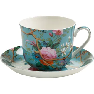 Maxwell & Williams WK05300 Tasse mit Untertasse 480 ml, Kilburn Bone China Porzellan bunt, Geschenkbox, Victorian Garden