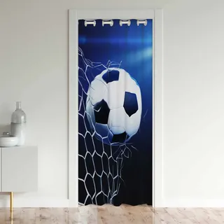 Fußball-Vorhänge, für den Innenbereich, Wohnzimmer, Schlafzimmer, Rugby, Sport, Dekoration, Türvorhang, 132 x 203 cm, Vorhänge für den Außenbereich, Eingang, Fußball, blickdicht