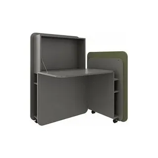 fm FLATup  Sekretär basalt/ dunkelgrün rechteckig, schwarz 107,0 x 41,5 - 91,0 cm