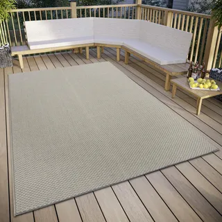 HANSE HOME Pure In- und Outdoor Teppich Wetterfest – Modernes Muster, Wasserfest robuster Aussenteppich Flachgewebe für Garten, Balkon, Terrasse, Wohnzimmer –Beige,