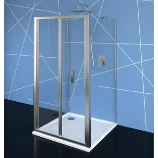 Polysan EASY Duschkabine drei Wänden 700x900mm, Falttüren, L/R Variante, Klarglas - Silber, Transparent