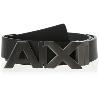 Armani Exchange Herren Hinge Belt Gürtel, Schwarz, 36