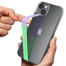 Sinjimoru Silikon Handy Fingerhalter mit Clip, Handy Halter Finger für Handyhülle Handy Fingerhalterung Phone Strap für iPhone & Android. Sinji Loop Clip Two Tone 230 Lavendel Minze