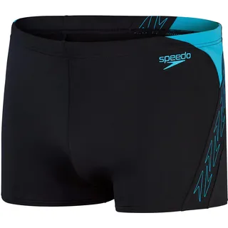 Speedo Herren Hyperboom Splice Aquashort Schwimmhose | Schnelltrocknend | Training | Fitness | Chlorbeständig Schwimmbekleidung, Schwarz/Bolt, 30