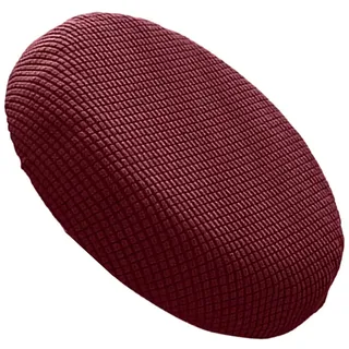 BESPORTBLE Rund Hocker Bezug Stretch Stuhlbezug Hockerbezug Waschbarer Stuhlhülle Stretch Schonbezug Stuhl Sitzbezug für Barhocker Bistrohocker Protector Drehbarer Hocker Schonbezug Rotwein