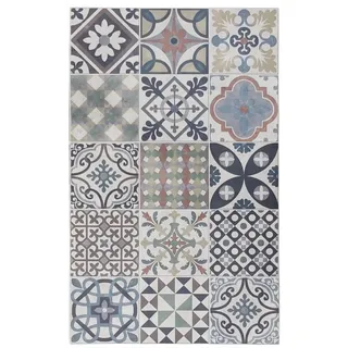 Tadi & Imperio1979 Hydraulischer Vinylteppich mit Fliesen, Mehrfarbig, für Küche, Flur, WC, Schlafzimmer mit Rutschfester PVC-Rückseite.