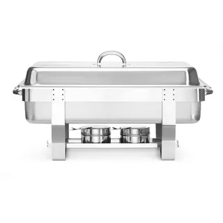 HENDI Chafing Dish, Set, 2 zusätzliche GN 1/2 65 mm tief, 3 zusätzliche GN 1/3 65 mm tief, Warmhaltebehälter, Speisewärmer, Behälter, 585x385x(H)315mm, Edelstahl 18/0