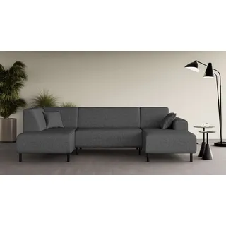 OTTO home Wohnlandschaft U-Form Polyester 3-Sitzer Dunkelgrau