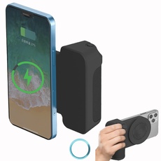 HAFOKO Magnetisch Smartphone CapGrip Kamera 3,300 mAh Kabellos Aufladen Griff Magnetisch Handhaben Bluetooth Halterung Handy Verschluss Griff w Bluetooth Kontrolle Kompatibel für iPhone Android Phone
