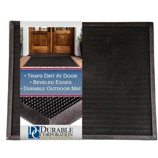 Durable Corporation 396S1624BK Robuste Gummi-Fingerspitzen-Eingangsmatte für den Außenbereich, 40,6 cm Breite x 61 cm Länge x 1,6 cm Dicke, Schwarz