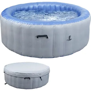 Whirlpool HWC-N97, Ersatz-Pool 5 Personen, In-/Outdoor aufblasbar PVC laminiert, rund Ø198cm, grau-blau