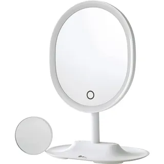 himaly Kosmetikspiegel dimmbare LED Beleuchtung - Abnehmbarer 10X Vergrößerungsspiegel, USB oder Batteriebetrieben Touch-Schalter Schminkspiegel, Make-up Spiegel für Zuhause und Unterwegs
