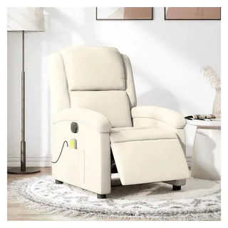 vidaXL Massagesessel Elektrisch Samt 144,5 x 82 x 0 cm Beige/Weiß