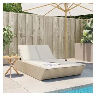 vidaXL Doppel-Sonnenliege 118 x 200 x 50,5 cm Beige
